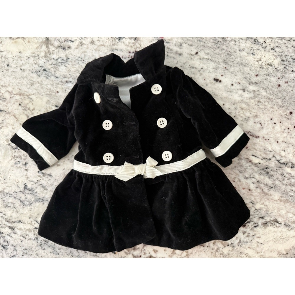 American Girl Doll Black‎ Velvet Winter Coat